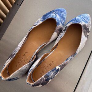 Sezane Blue Floral Flats | Size 38 or 7.5